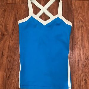 Lululemon Throwback Tank Light and Bright Blue Cross Back Size 6